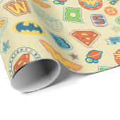 Justice League Superhelden-Abzeichen-Muster Geschenkpapier (Rolleneckpunkt)