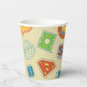 Justice League Superhelden-Abzeichen-Muster Pappbecher (Vorderseite)