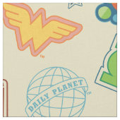 Justice League Superhelden-Abzeichen-Muster Stoff (Nahaufnahme)