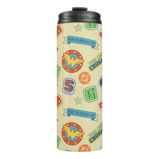 Justice League Superhelden-Abzeichen-Muster Thermosbecher (Vorderseite)