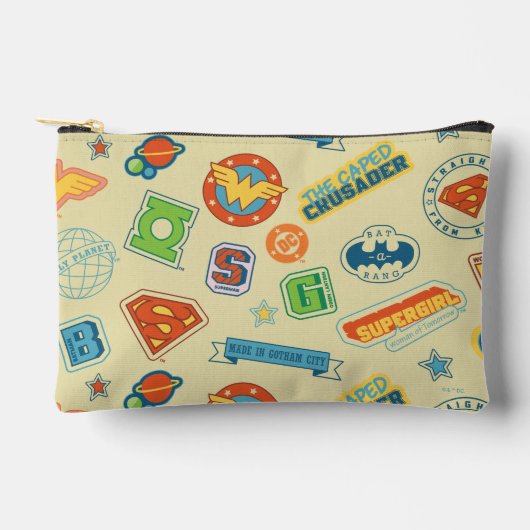 Justice League Superhelden-Abzeichen-Muster Zubehörtasche (Vorderseite)