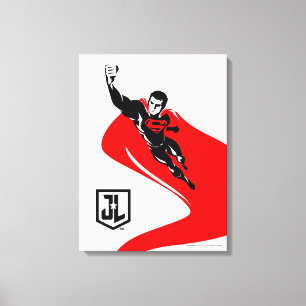 Justice League   Superman fliegt Noir Pop Art Leinwanddruck