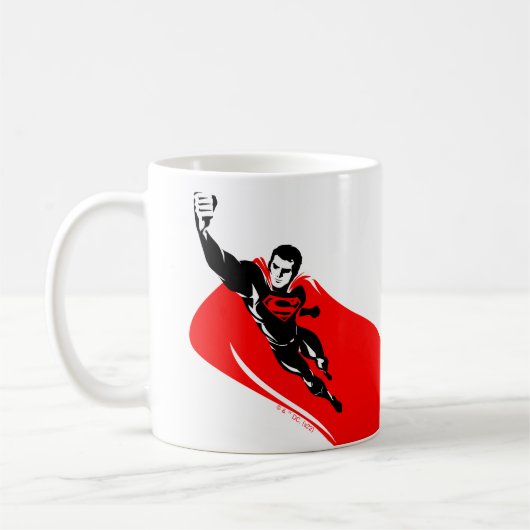 Justice League | Superman Flying Noir Pop Art Kaffeetasse (Links)