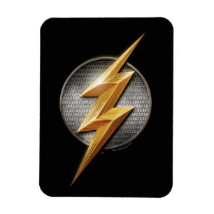 Justice League   The Flash Metallischer Blitzsymbo Magnet