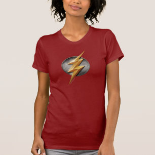 Justice League   The Flash Metallischer Blitzsymbo T-Shirt