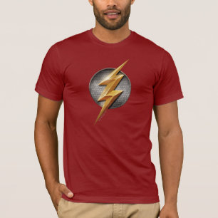 Justice League   The Flash Metallisches Blitzsymbo T-Shirt