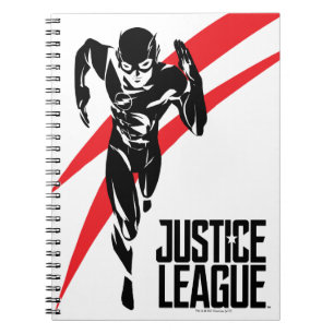 Justice League   The Flash Running Noir Pop Art Notizblock