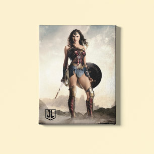Justice League   Wonder Woman auf dem Schlachtfeld Leinwanddruck
