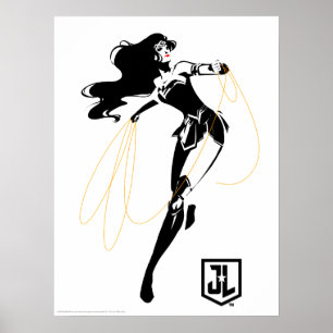 Justice League   Wonder Woman mit Lasso Pop Art Poster