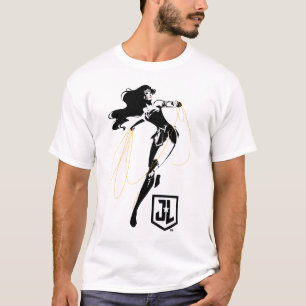 Justice League   Wonder Woman mit Lasso Pop Art T-Shirt