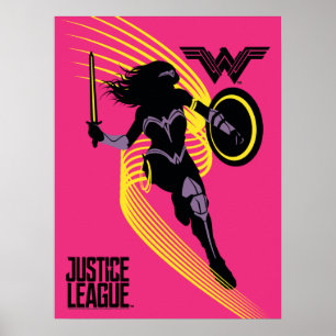 Justice League Wonder Woman Silhouette-Symbol Poster