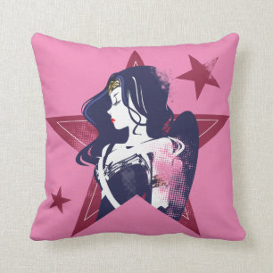 Justice League   Wonder Woman & Sterne Pop Art Kissen