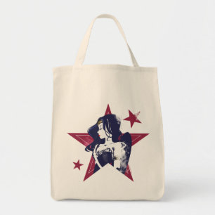 Justice League Wonder Woman & Sterne Pop Art Tragetasche
