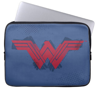Justice League   Wonder Woman Symbol mit Pinselstr Laptopschutzhülle