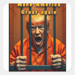 Justice MAGA Trump Unterstützung Kamala Walz Funny Quadratischer Aufkleber