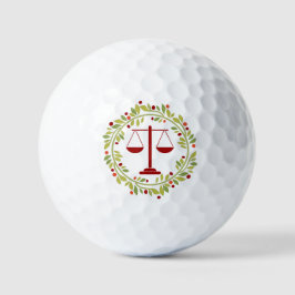 Justice Scale Holly Wreath Weihnachtsfeiertagen Golfball
