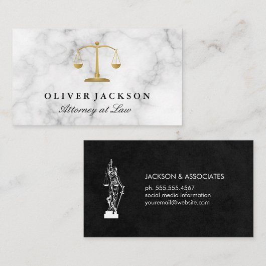 Justice Scale Marble Visitenkarte (Vorne/Hinten)