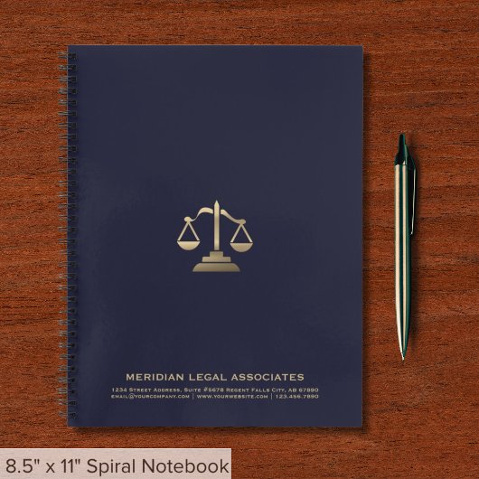 Justice Scale Navy Beruflich Notebook Notizblock