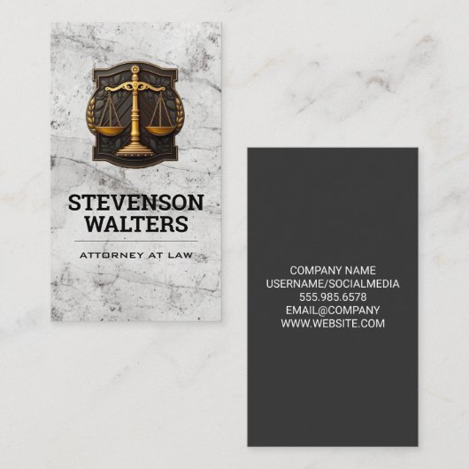 Justice Scales Graphic | Lawyer Terminkarte (Vorne/Hinten)
