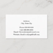 Justice Scales on Books -- Attorney Visitenkarte (Rückseite)