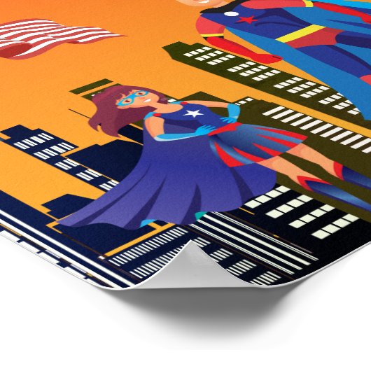 Justice Superhero USA CUSTOM Colorful Flying Poster (Ecke)