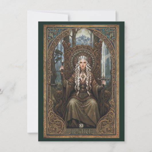 Justice Tarot Art Flat Thank You Card Dankeskarte (Vorderseite)