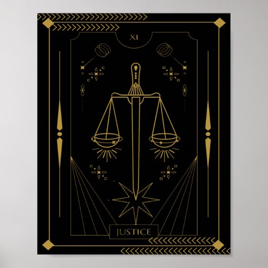 Justice Tarot card art Poster (Vorne)