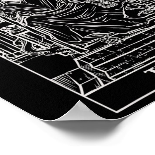 Justice Tarot Card Grim Sensenmann Halloween Goth  Poster (Ecke)