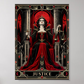 Justice Tarot-Karten-Kunst gothische Vampir-Königi Poster