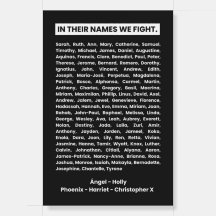 #JusticeForTheFive Names-Zeichen