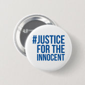 #JusticeForTheInnocent weißer/blauer Knopf Button (Vorne & Hinten)