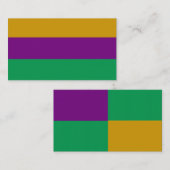 JUSTIERBARER Karneval-grüne u. lila Visitenkarte (Vorne/Hinten)