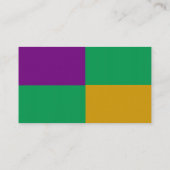 JUSTIERBARER Karneval-grüne u. lila Visitenkarte (Rückseite)