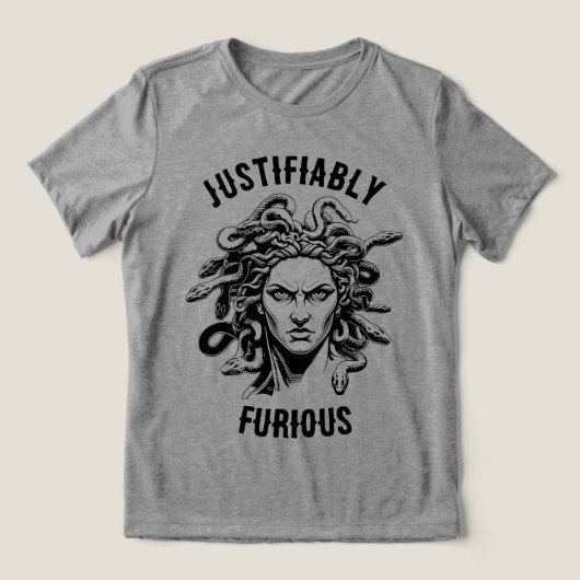 Justifiably Furious feat. Medusa Tri-Blend Shirt (Design Vorderseite)