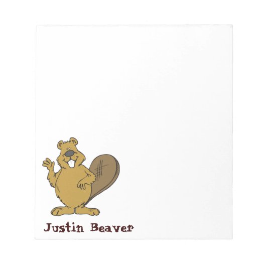 Justin Beaver Notepad Notizblock (Vorderseite)