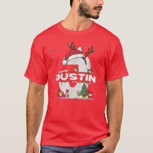 Justin Christmas w Justin Name für lustige Weihnac T-Shirt