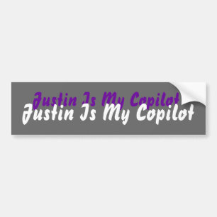 Justin ist mein Kopilot Autoaufkleber