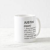 Justin name, Editable name, Custom name Kaffeetasse (VorderseiteRechts)