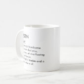 Justin name, Editable name, Custom name Kaffeetasse (Vorderseite Links)