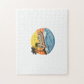 Justin Retro-Sonnenuntergangs-Name-Design Puzzle (Vertikal)