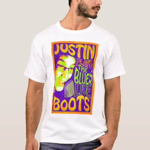 Justin-Stiefel spielt die Blues T-Shirt