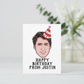 JUSTIN TRUDEAU BIRTHDAY KARTE (Stehend Vorderseite)