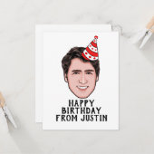 JUSTIN TRUDEAU BIRTHDAY KARTE (Vorderseite/Rückseite Beispiel)