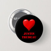 Justin Trudeau Cute Red Heart Love Red White Cool Button (Vorne & Hinten)