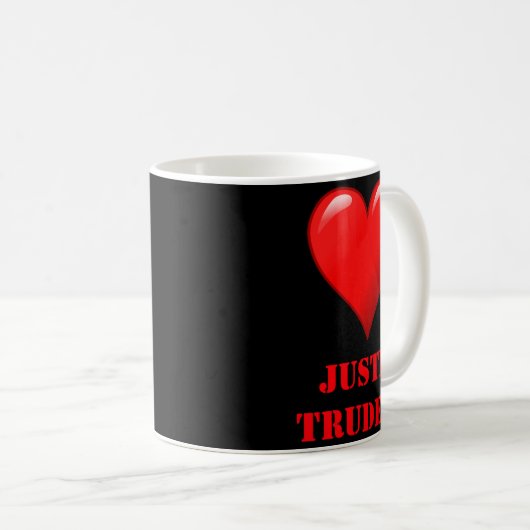 Justin Trudeau Cute Red Heart Love Red White Cool Kaffeetasse (VorderseiteRechts)