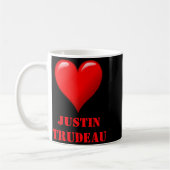 Justin Trudeau Cute Red Heart Love Red White Cool Kaffeetasse (Links)