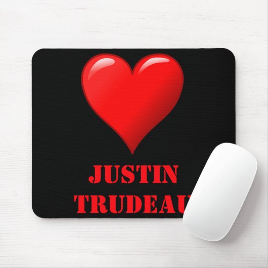 Justin Trudeau Cute Red Heart Love Red White Cool Mousepad (Mit Mouse)