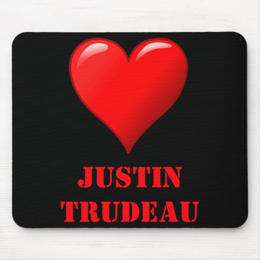 Justin Trudeau Cute Red Heart Love Red White Cool Mousepad (Vorne)