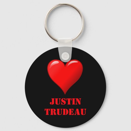 Justin Trudeau Cute Red Heart Love Red White Cool Schlüsselanhänger (Vorderseite)