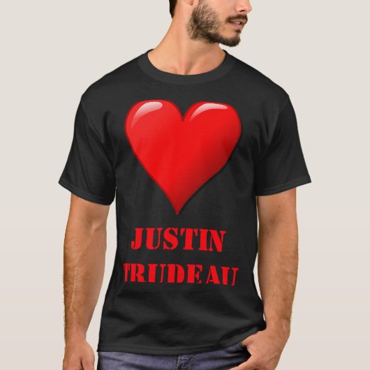 Justin Trudeau Cute Red Heart Love Red White Cool T-Shirt (Vorderseite)